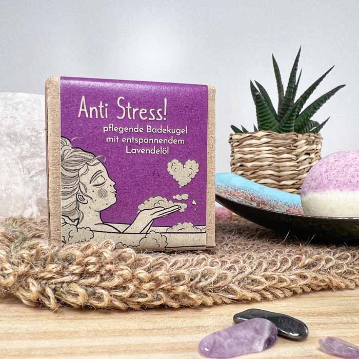 Lipfein Anti Stress! - Pflegende Badekugel Lavendel