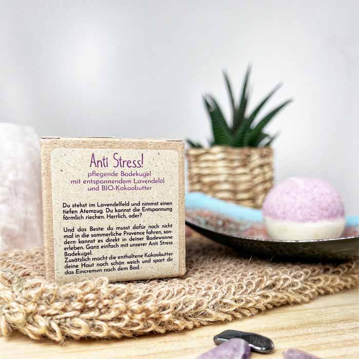 Lipfein Anti Stress! - Pflegende Badekugel Lavendel
