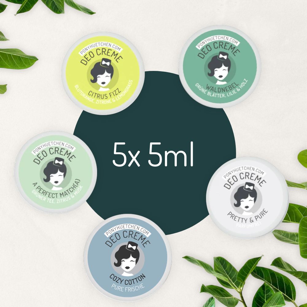 Deocreme Mini Set 5 x 5ml - Frisch & neutral - ponyhütchen