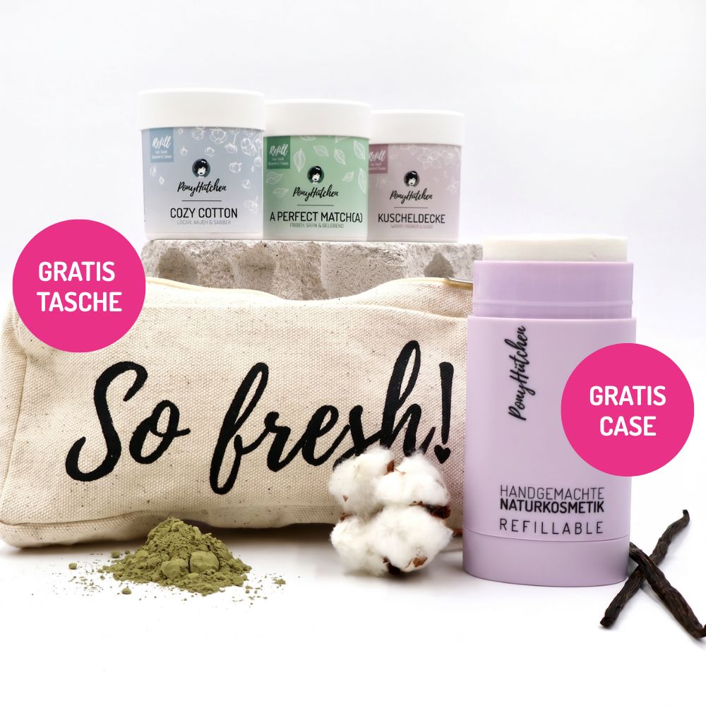 Deostick Kennenlern-Set - 1x Cozy Cotton, 1x A Perfect Match(a), 1x Kuscheldecke (inkl. Tasche und Case) - ponyhütchen