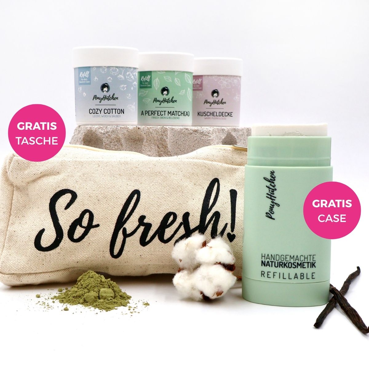 Deostick Pre - Sale - Angebot - 1x Cozy Cotton, 1x A Perfect Match(a), 1x Kuscheldecke (inkl. Tasche und Case) - ponyhütchen