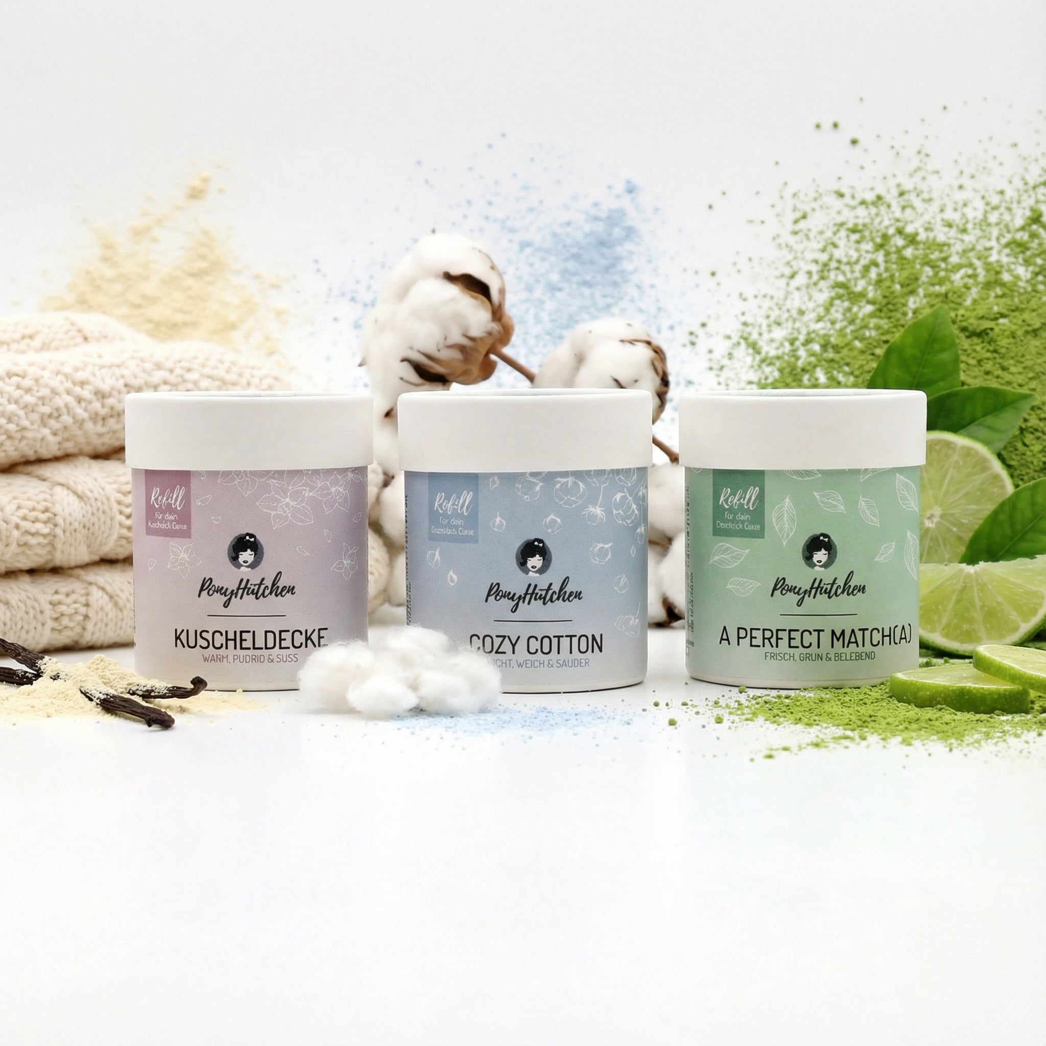 Deostick Refill 3er - Set - 1x Cozy Cotton, 1x A Perfect Match(a), 1x Kuscheldecke - ponyhütchen