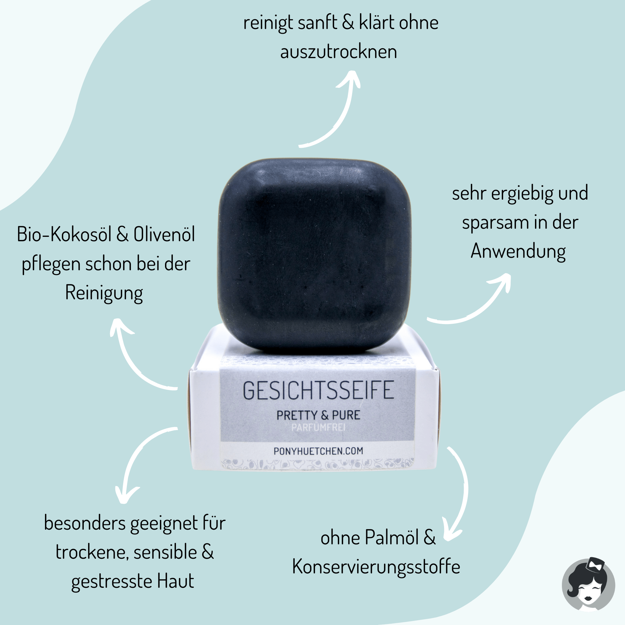 Gesichtsseife - Pretty & Pure - ponyhütchen